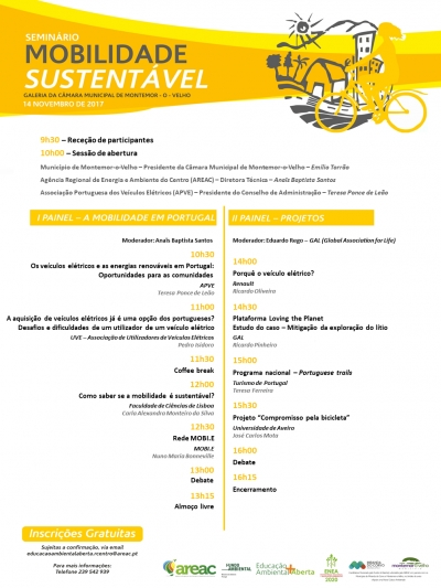 Seminário Mobilidade Sustentável 14 de Novembro Montemor-O-Velho